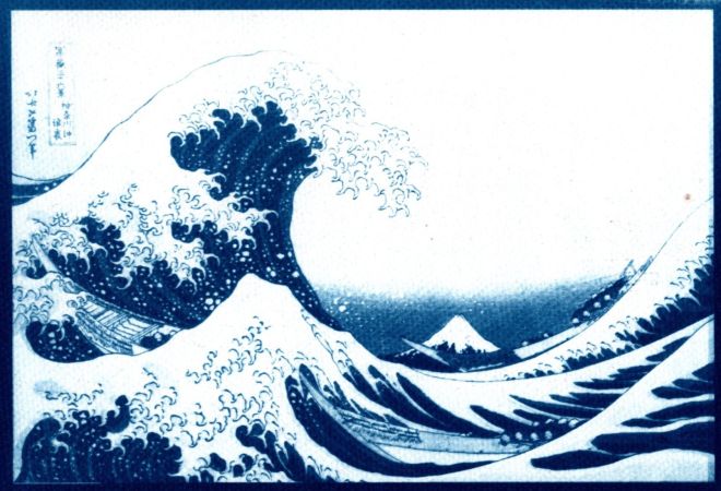 Kanagawa - cyjanotyp