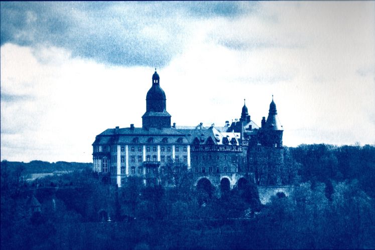 Zamek w Książu - cyjanotyp